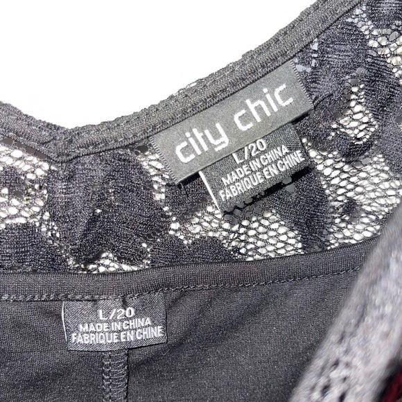 CITY CHIC Black Lace Floral Embroidered Bodycon Midi Slip Dress Size Large/20 - Picture 6 of 6